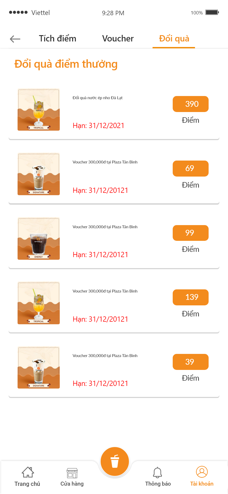 App dành cho chuỗi Coffee
